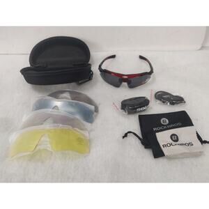 ROCKBROS 0089 Cycling Sports Sunglasses Kit Interchangeable Lenses Red Black